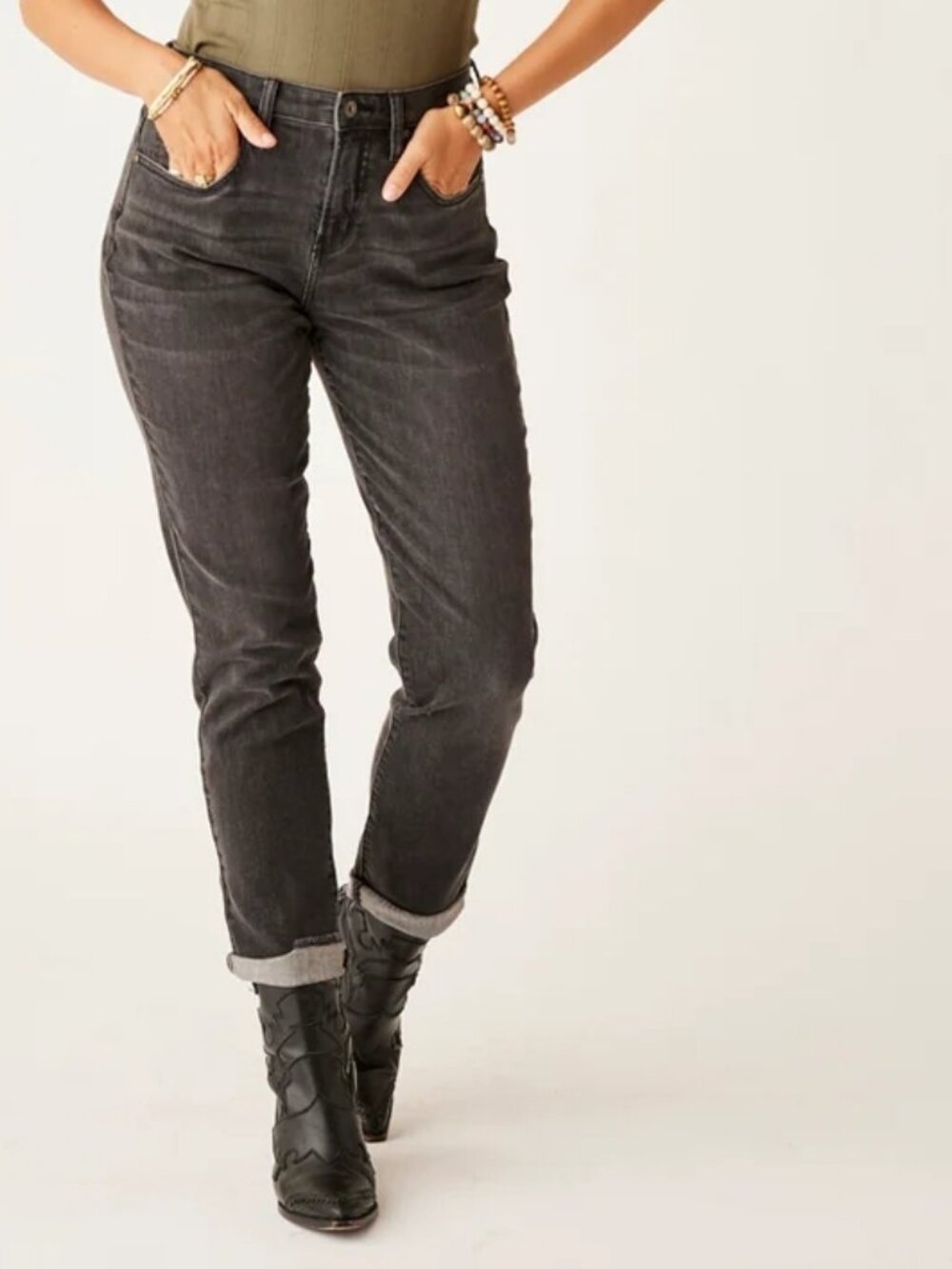 Carve Designs Carson High Rise Jeans in Washed Black Size 12